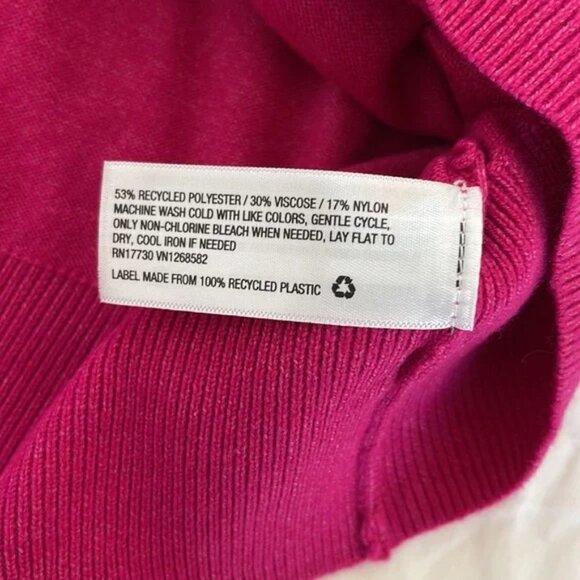 A New Day | NWTs Women’s Gauge V-Neck Raspberry Pink Sweater Sz L - Picture 6 of 9